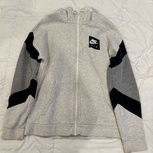 Nike Gray and Black Zip Up Sweater